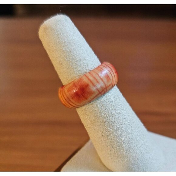 Size 6 Real Wood Unisex Ring Handcrafted Matte Finish Minimalist Jewelry - Picture 2 of 4